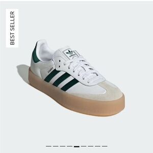 Adidas Samba White and Green Sneakers Excellent Condition